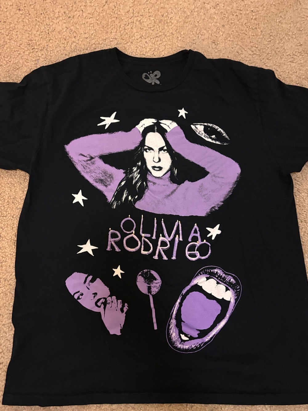 Olivia Rodrigo Black & Purple Graphic Tee - Women’s Short Sleeve